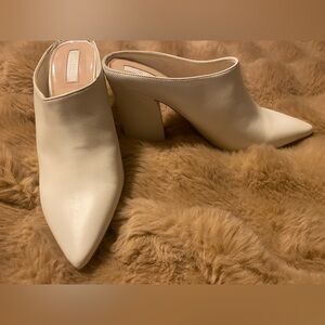 Forever 21 White Mule Slip On Heels  size 8